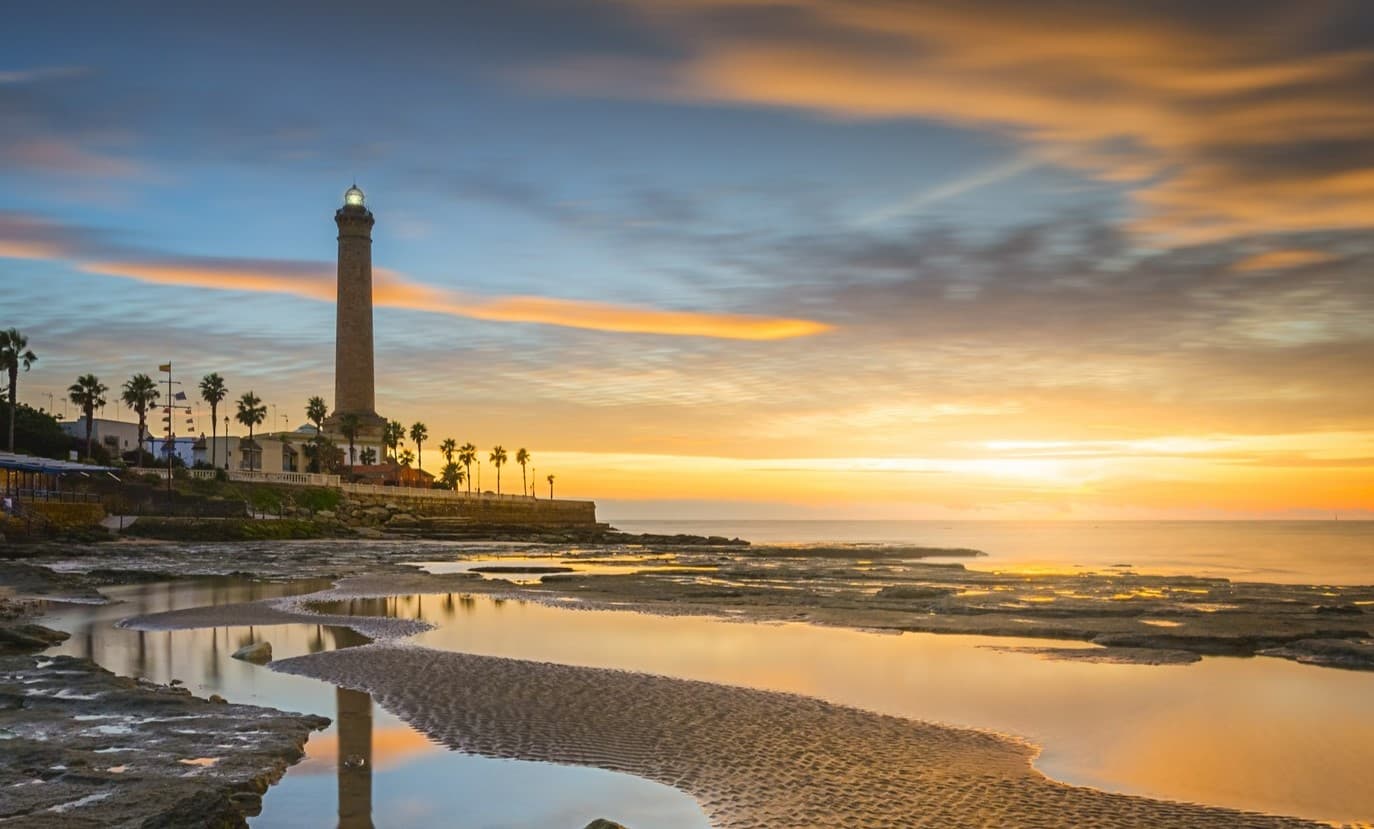 Maspalomas beach and Meloneras seafront restaurants, Gran Canaria
