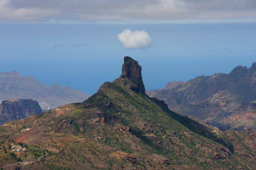 Roque Bentayga im Hochland von Gran Canaria, Station der Route Risco Caído
